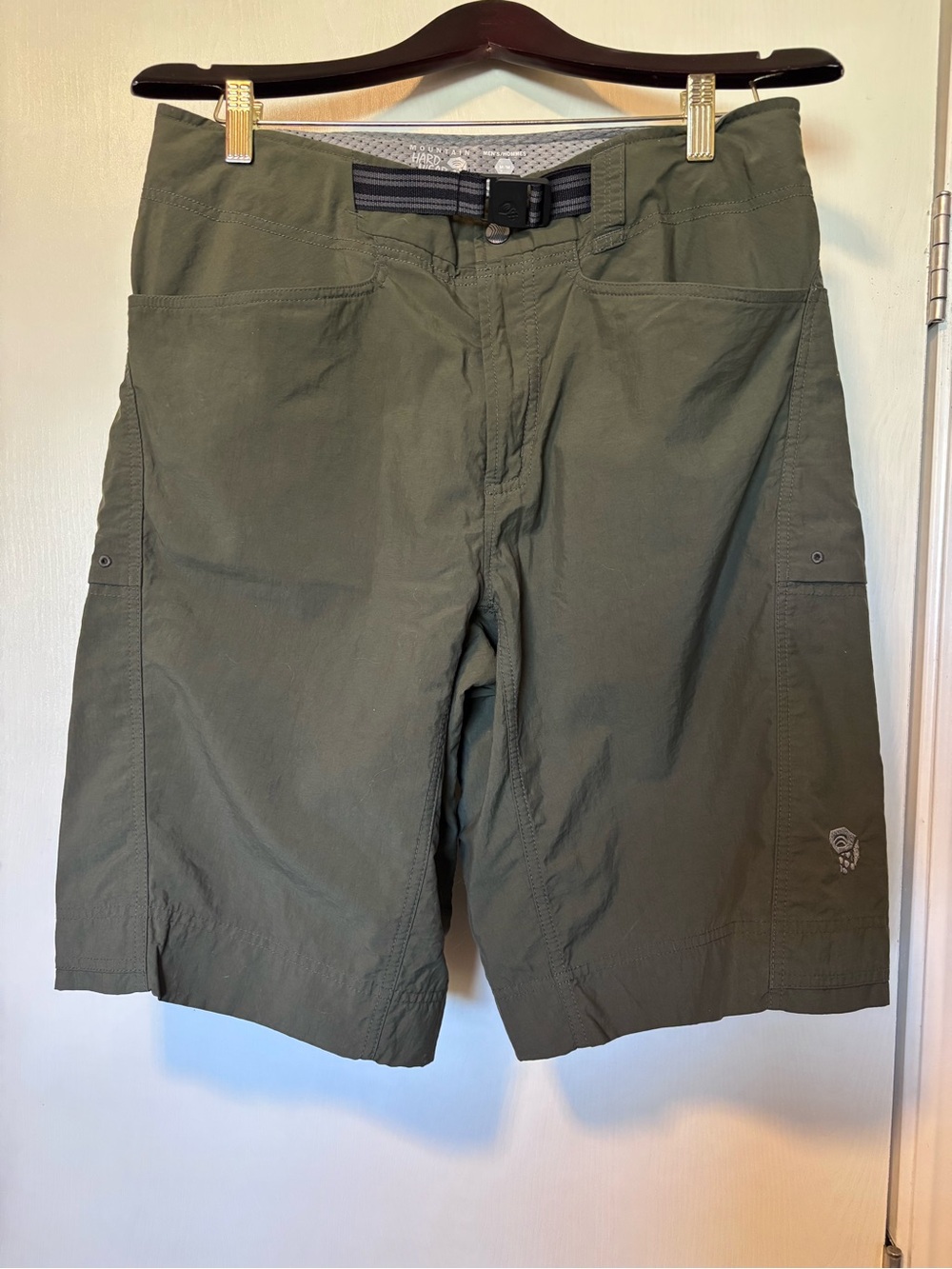 Mountain Hardwear Stryder Olive Green Men's belted Cargo Shorts Medium - Picture 5 of 6